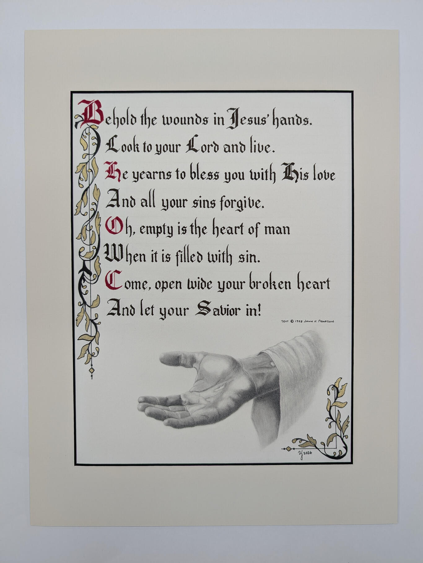 "Behold the Wounds in Jesus' Hands", text by John V. Pearson, music by David R. Naylor Text © 1998 John V. Pearson; music © 1998, 2014 by Jackman Music. Purchase Sheet Music: https://bit.ly/BeholdTheWounds-SATB